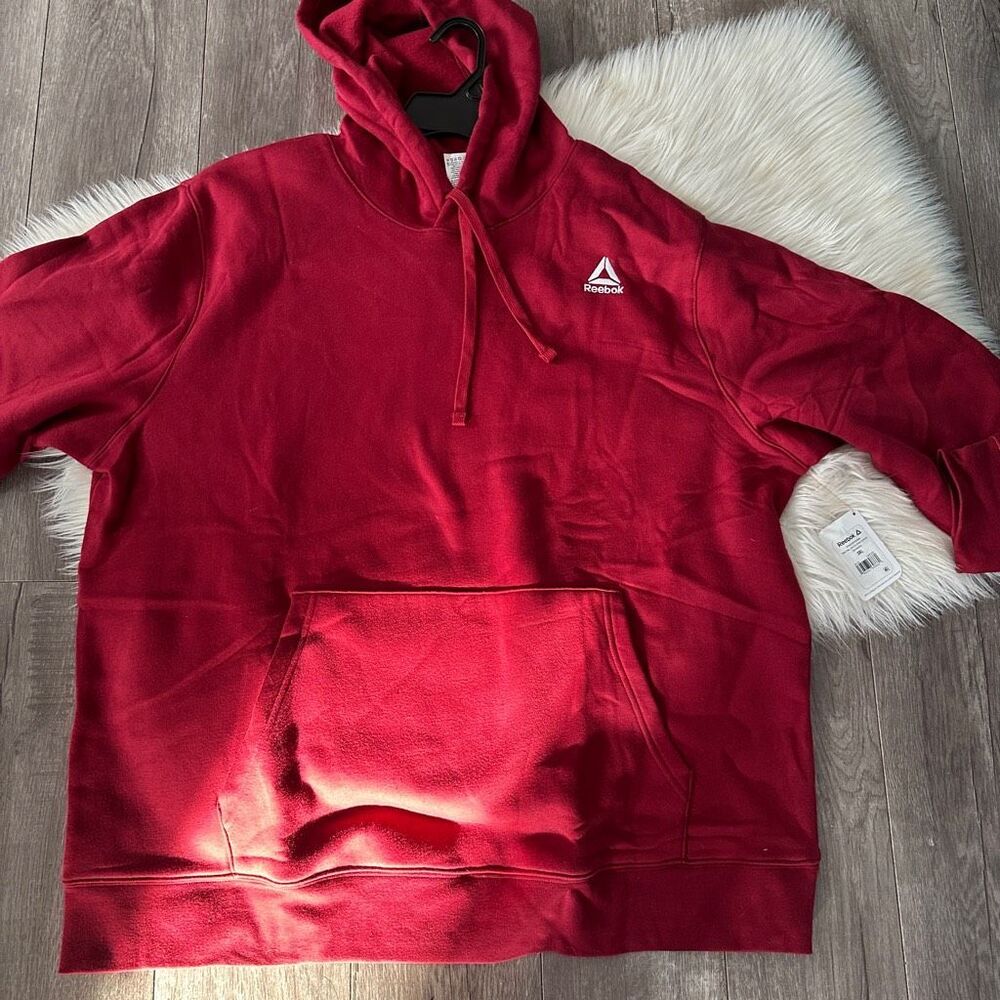 NWT Reebok mens size large burgundy red hoodie sweater